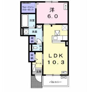 1LDK 間取り図