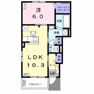 1LDK 間取り図