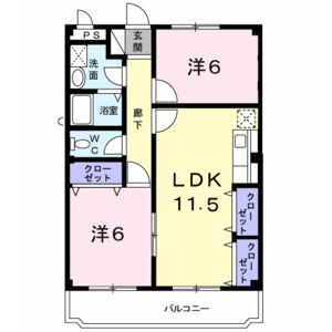 2LDK 間取り図