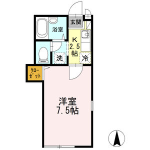 1K 間取り図