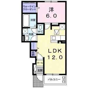 1LDK 間取り図