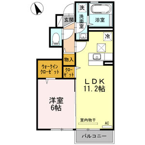 1LDK 間取り図