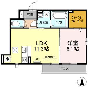 1LDK 間取り図