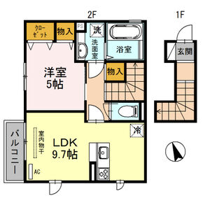 1LDK 間取り図