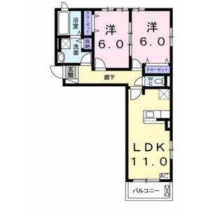 2LDK 間取り図