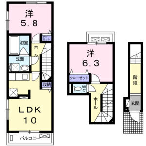 2LDK 間取り図