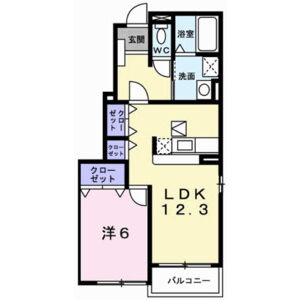 1LDK 間取り図