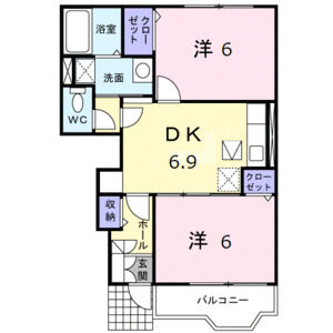 2DK 間取り図