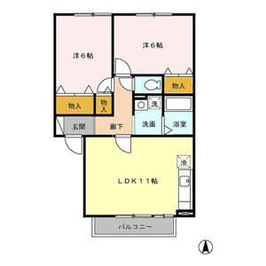 2LDK 間取り図