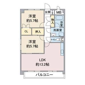 2LDK 間取り図