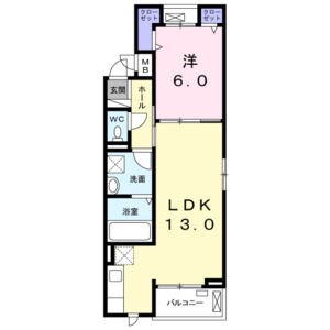 1LDK 間取り図