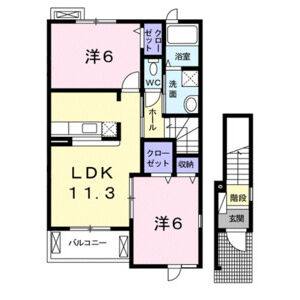 2LDK 間取り図
