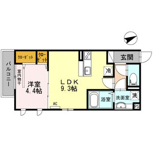 1LDK 間取り図
