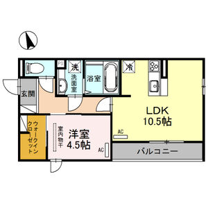 1LDK 間取り図