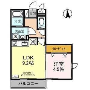1LDK 間取り図