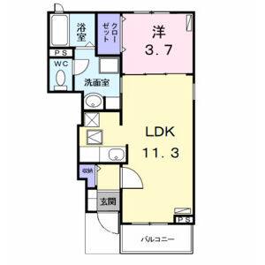 1LDK 間取り図