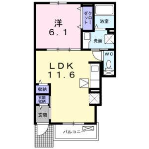 1LDK 間取り図