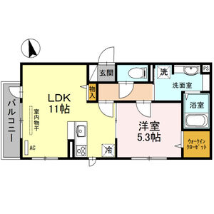 1LDK 間取り図