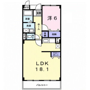 1LDK 間取り図