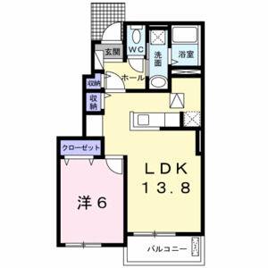 1LDK 間取り図