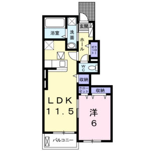 1LDK 間取り図