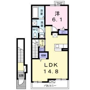 1LDK 間取り図