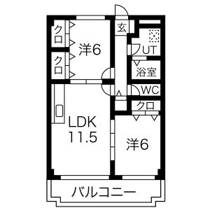 2LDK 間取り図