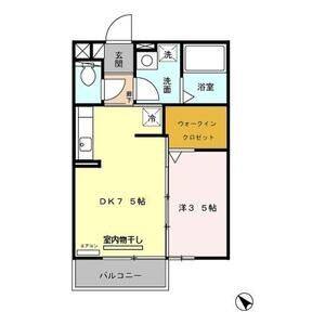 1DK 間取り図