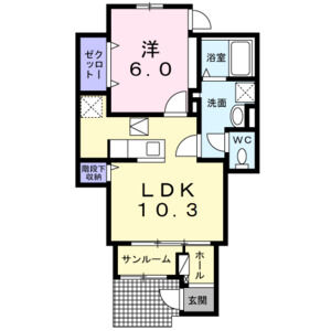 1LDK 間取り図