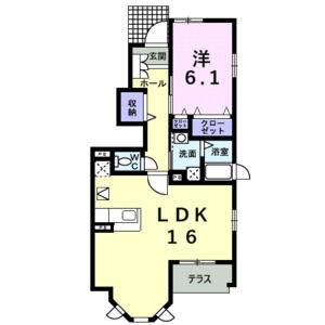 1LDK 間取り図