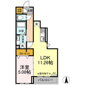 1LDK 間取り図