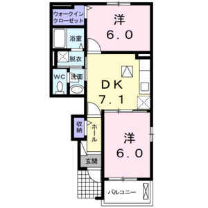2DK 間取り図