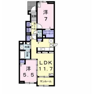 2LDK 間取り図