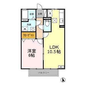 1LDK 間取り図