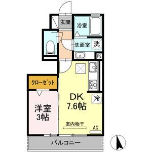 1DK 間取り図