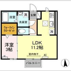 1LDK 間取り図