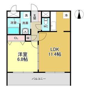 1LDK 間取り図