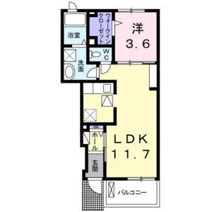 1LDK 間取り図