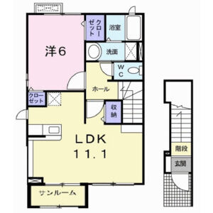 1LDK 間取り図