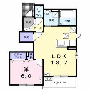 1LDK 間取り図