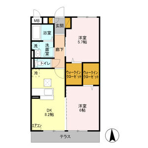 2DK 間取り図