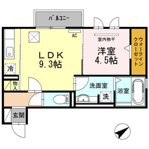 1LDK 間取り図