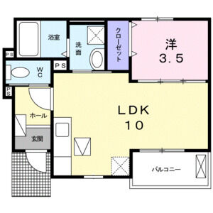 1LDK 間取り図