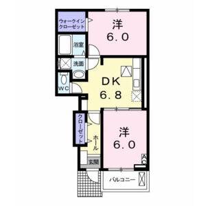 2DK 間取り図