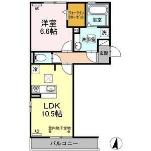 1LDK 間取り図