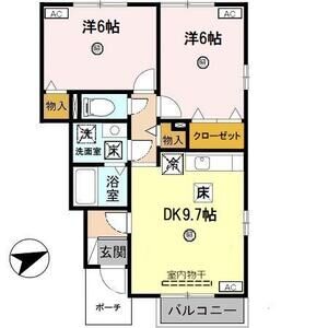 2DK 間取り図