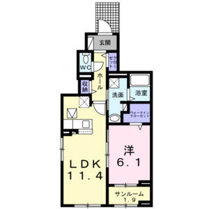 1LDK 間取り図
