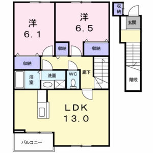 2LDK 間取り図
