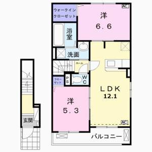 2LDK 間取り図