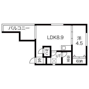1DK 間取り図